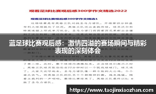 蓝足球比赛观后感：激情四溢的赛场瞬间与精彩表现的深刻体会